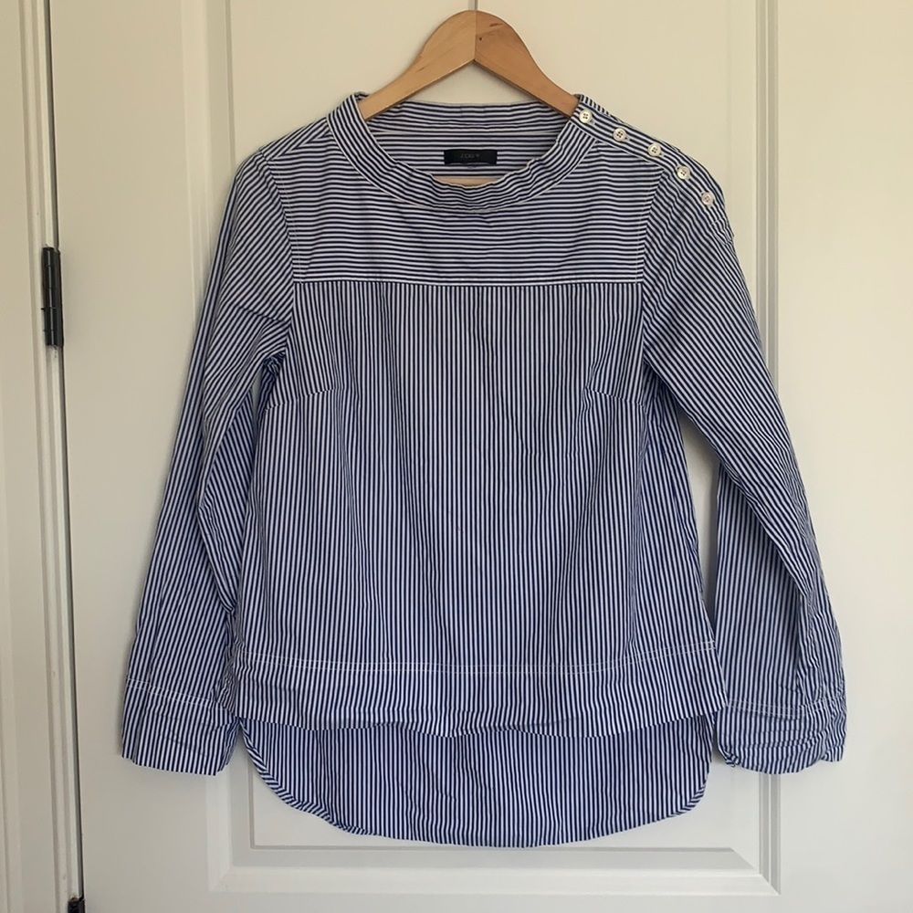 J. Crew Women’s Striped Blouse Blue/White S